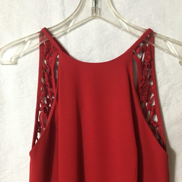 LAUNDRY BY SHELLI SEGAL Womens Long Red Party Dress Evening Gown-Size 4 - Picture 2 of 5